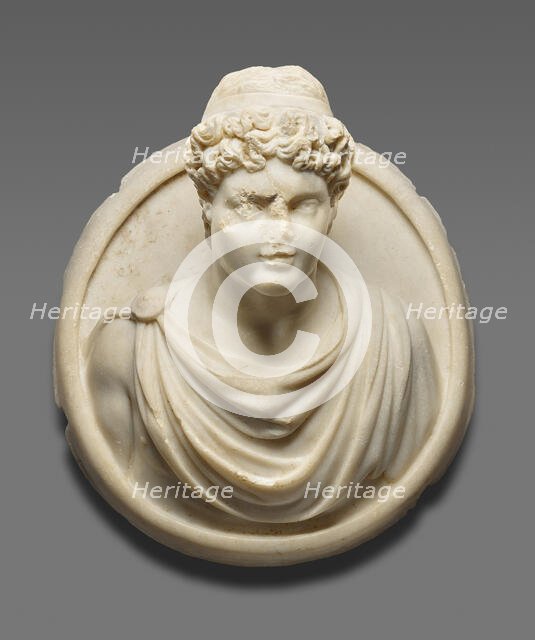 Medallion with the Bust of a Young Man, A.D. 300-400. Creator: Unknown.