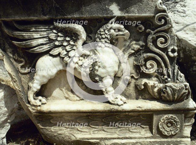 Relief of Griffin, Sanctuary of Apollo of Didyma, Temple of Apollo, Anatolia, Turkey, 1999. Creator: Unknown.