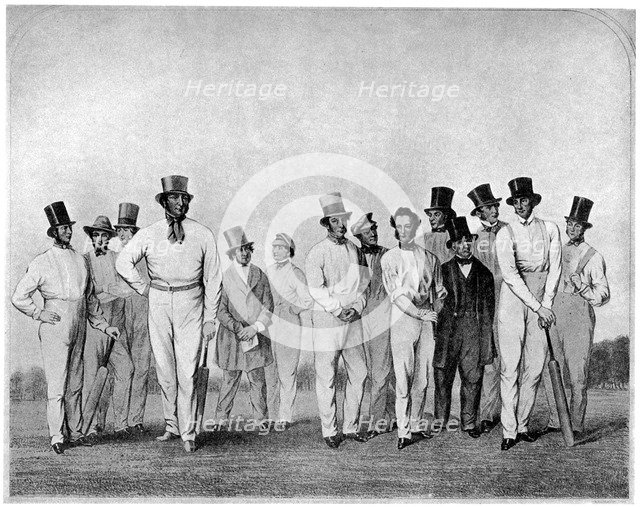 The English cricket eleven of 1846 (1912). Artist: Unknown