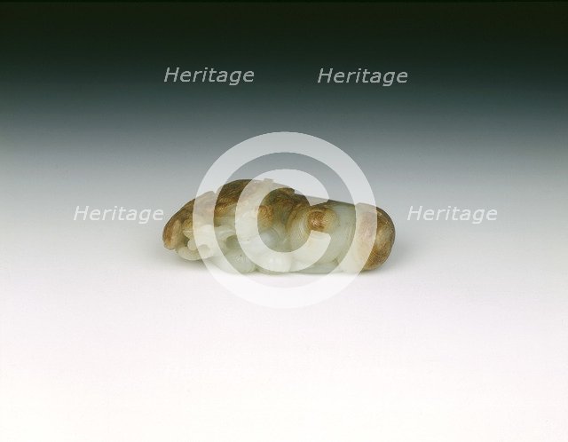 Jade fabulous animal pebble, Ming dynasty, China, 1368-1644. Artist: Unknown