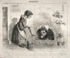 Actualités: Venez! ...sortez dla! ... cest fini! on nentend plus parler que de paix!.... Creator: Clémente Pruche (French, 1831-1870).