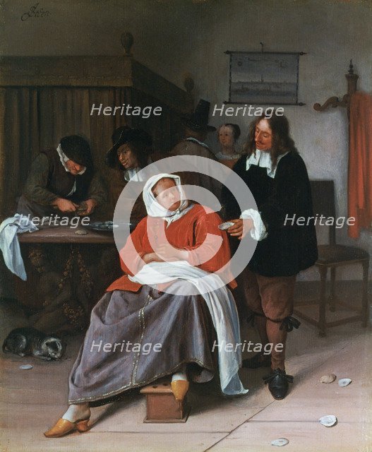 'A Man Offering an Oyster to a Woman', c1660-1665. Artist: Jan Steen