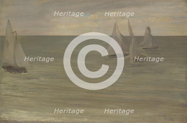 Trouville (Grey and Green, the Silver Sea), 1865. Creator: James Abbott McNeill Whistler.