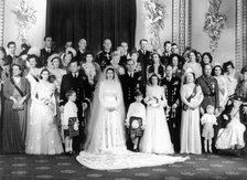 Queen Elizabeth II (b1926), Prince Philip (b1921) and other members of the Royal Family, 1947. Artist: Unknown.