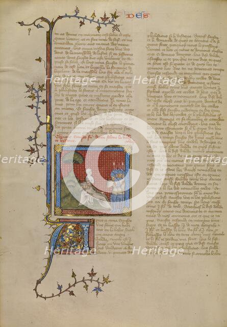 Delilah Cutting Samson's Hair, about 1360-1370. Creator: Master of Jean de Mandeville.