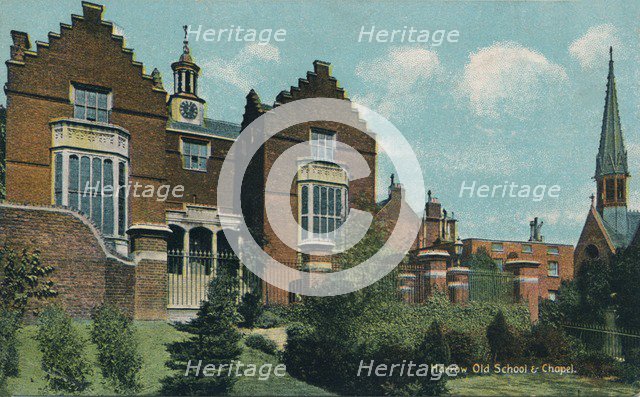 'Harrow Old School & Chapel', c1910. Artist: Unknown.