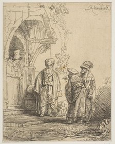 Three Oriental Figures (Jacob and Laban?), 1641. Creator: Rembrandt Harmensz van Rijn.