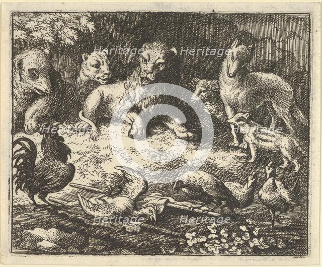 The Rooster Accuses Renard of Murdering his Chicken, 1650-75. Creator: Allart van Everdingen.