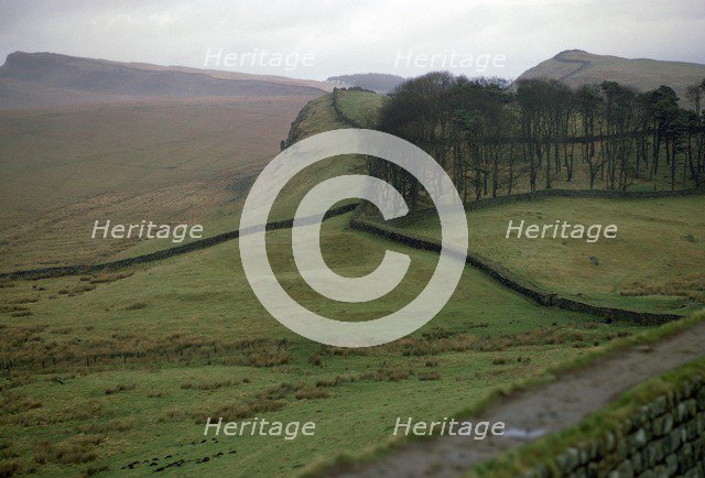 Hadrian's Wall from Housesteads Fort in Northumberland, 2nd century. Artist: Unknown