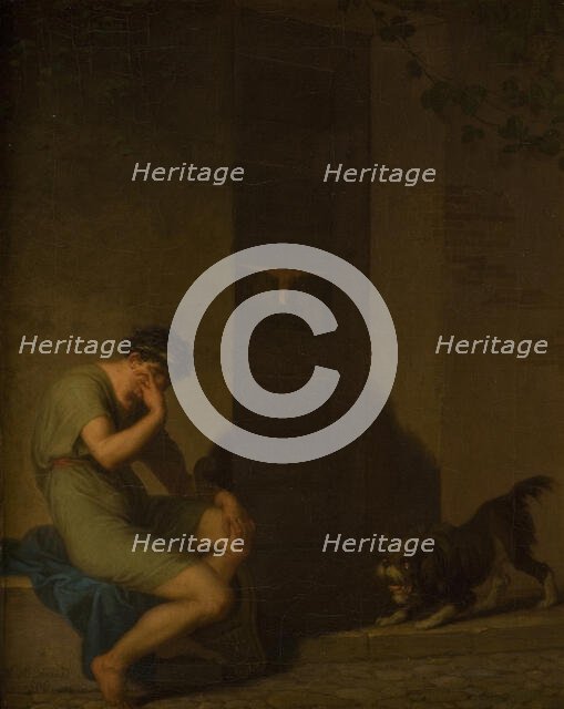 Tibullus Lamenting outside the Door of his Beloved, 1808. Creator: Nicolai Abraham Abildgaard.