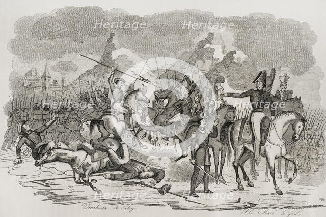 First Carlist War, (1833-1840): Action of Zalduendo, 1842.  Creator: Pedro Celestino Mare.