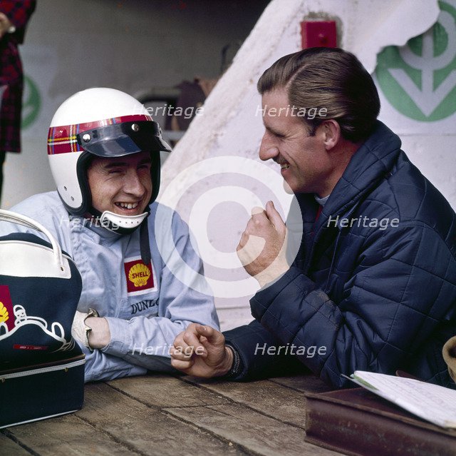 Jackie Stewart and Graham Hill chatting, Monaco Grand Prix, Monte Carlo, 1966. Artist: Unknown
