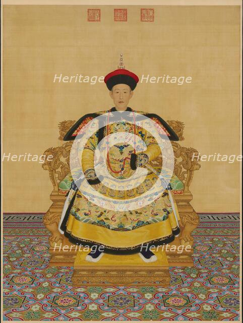 Portrait of the Qianlong Emperor (1711-1799), 1736. Creator: Castiglione, Giuseppe (1829-1908).