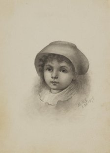 Untitled (Head of a Child with Hat), 1878. Creator: Mary Vaux Walcott.