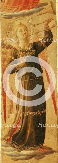 Angel making music (From the Tabernacle of the Linaioli), ca. 1433. Creator: Angelico, Fra Giovanni, da Fiesole (ca. 1400-1455).