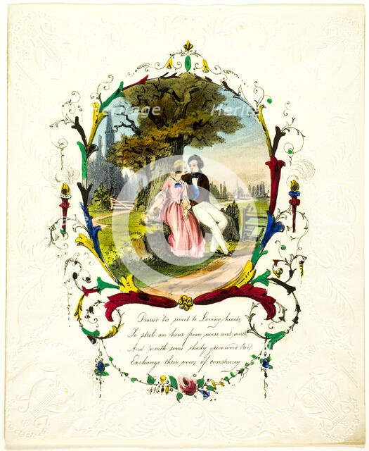 Dearest 'Tis Sweet to Loving Hearts (valentine), 1840/60. Creator: George Kershaw.
