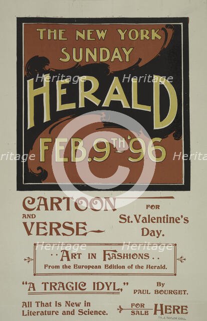 The New York Sunday herald. Feb. 9th '96, c1893 - 1897. Creator: Unknown.