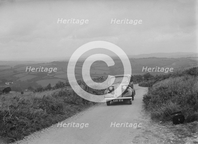 Vauxhall saloon of KFA Walker competing in the MCC Torquay Rally, 1938. Artist: Bill Brunell.