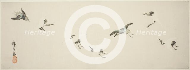 Cranes in flight, n.d. Creator: Ando Hiroshige.