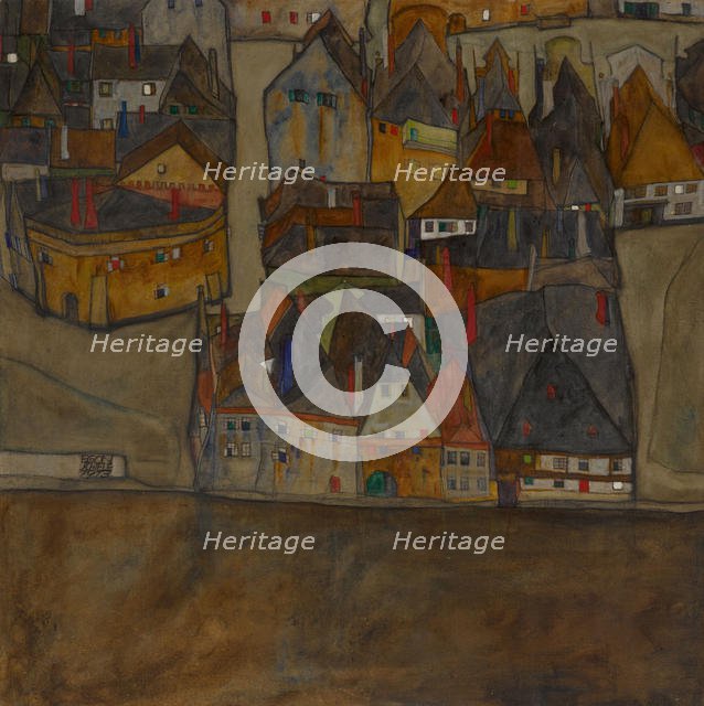City In Twilight (The Small City II), 1913. Creator: Schiele, Egon (1890-1918).