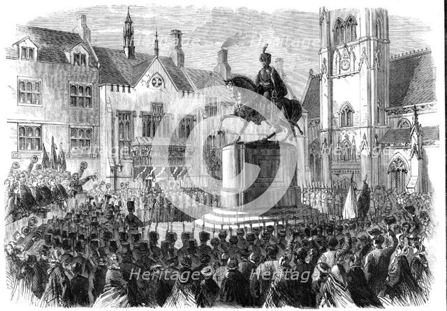 Inauguration of the statue to the memory of the late Marquis of Londonderry at Durham, 1861. Creator: Unknown.