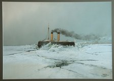 Icebreaker Yermak, 1898. Artist: Karasin, Nikolai Nikolayevich (1842-1908)