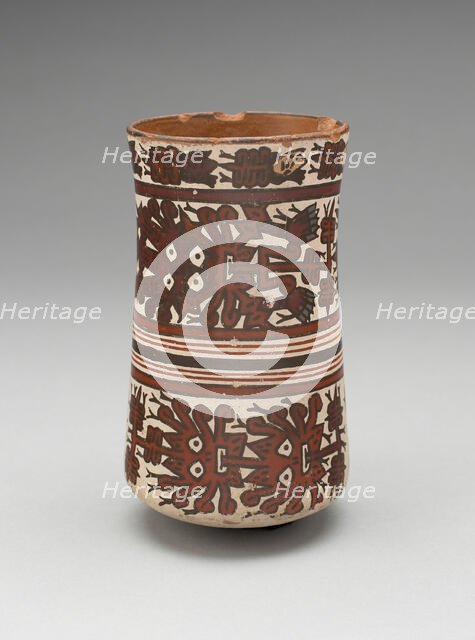 Beaker Depicting Costumed Ritual Performers, 180 B.C./A.D. 500. Creator: Unknown.