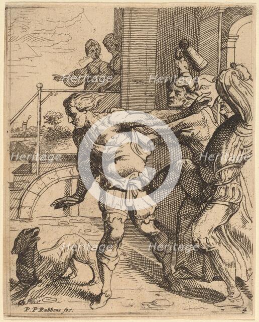 The Prodigal Son Driven from the Tavern. Creator: Theodoor van Thulden.