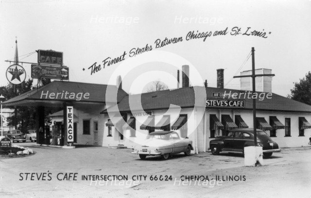 Steve's Cafe, Chenoa, Illinois, USA, 1930s-1940s. Artist: Unknown