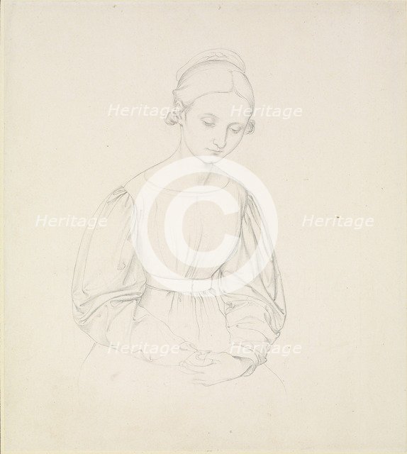 Portrait of the Artist's Wife, Nina, c1830. Artist: Johann Friedrich Overbeck.