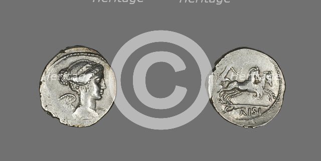 Denarius (Coin) Depicting the Goddess Victory, 46 BCE. Creator: Unknown.