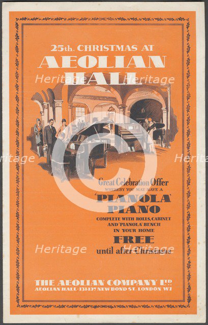 Aeolian Company Pianolas, 1920s. Artist: Wilfred Fryer