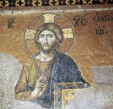 Detail of a Byzantine mosaic of Christ, 12th century. Artist: Unknown