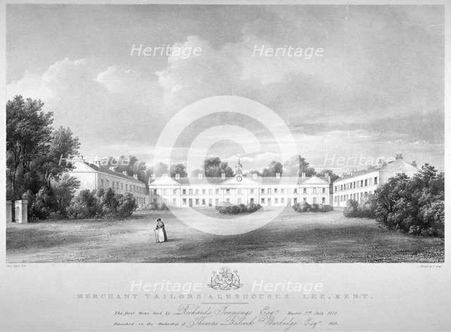 View of the Merchant Taylors' Almshouses on Lee High Road, Lewisham, London, 1826.                   Artist: Paul Gauci