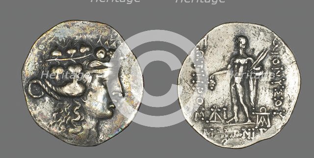 Tetradrachm (Coin) Depicting the God Dionysos, after 146 BCE. Creator: Unknown.