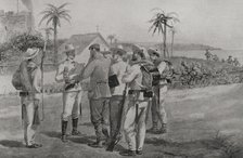 Spanish-American War (1898): arrest of two correspondents of the US newspaper "World", 1898.  Creator: Enrique Laporta Valor.