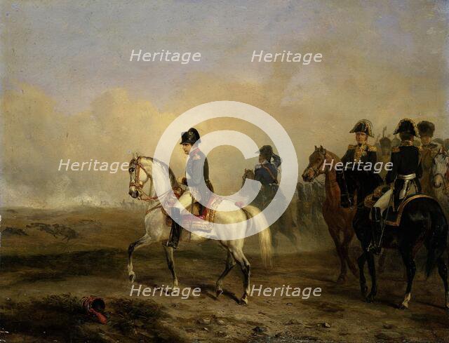 Emperor Napoleon I and his staff on horseback, 1810-1850. Creator: Emile Jean-Horace Vernet.