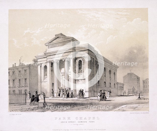 Park Chapel, Camden Town, London, c1850. Artist: Edwin Thomas Dolby 