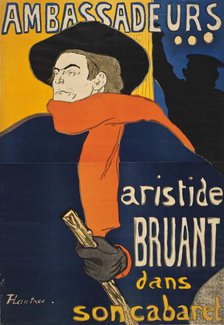 Ambassadeurs: Aristide Bruant, 1892. Creator: Henri de Toulouse-Lautrec.