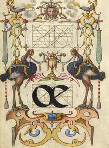 Guide for Constructing the Ligature oe; Mira calligraphiae monumenta, about 1591-1596. Creator: Joris Hoefnagel.