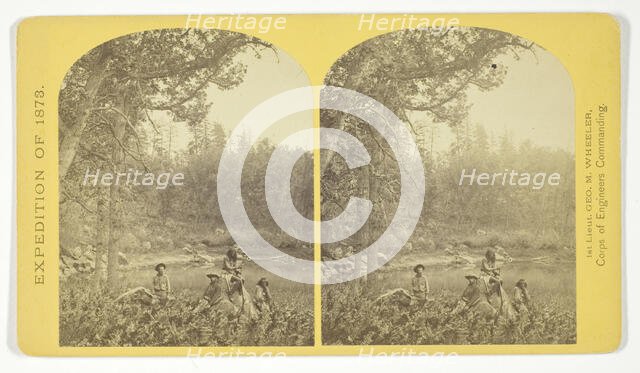 Coyotero Apache Scouts, at Apache Lake, Sierra Blanca Mountains, Arizona. Two members..., 1873. Creator: Tim O'Sullivan.