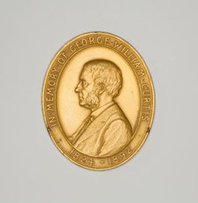 Medal Depicting George William Curtis, 1892/1908. Creator: Victor David Brenner.