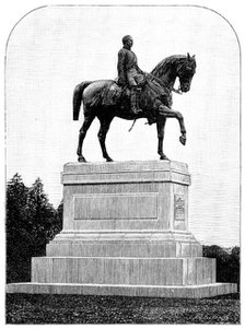 Equestrian statue of the Prince Consort in Windsor Park, 1890. Creator: Unknown.