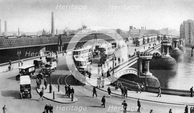 The two bridges at Blackfriars, London, 1926-1927. Artist: Unknown