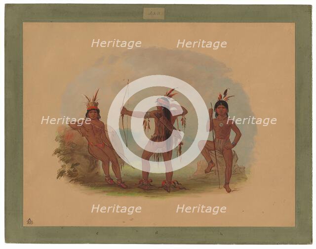 Three Woyaway Indians, 1854/1869. Creator: George Catlin.