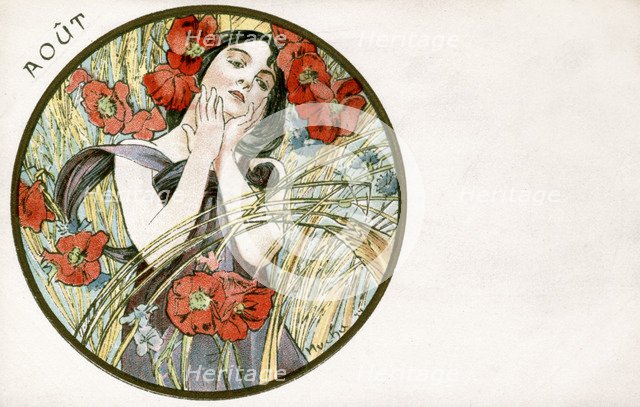 'August', 1900. Artist: Alphonse Mucha
