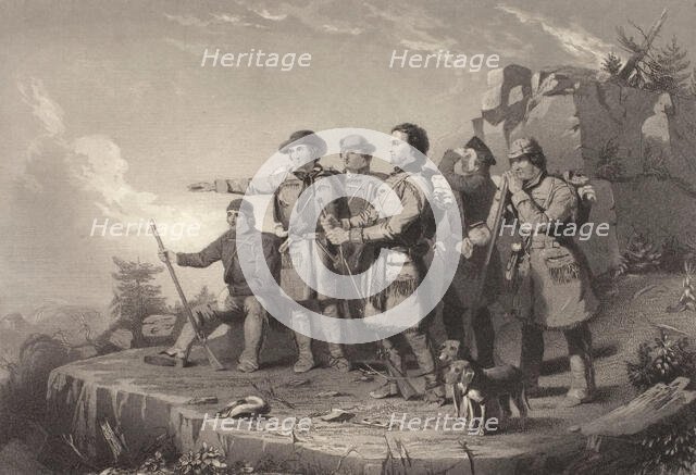 Daniel Boone's First View of Kentucky, 1850. Creator: Alfred Jones.