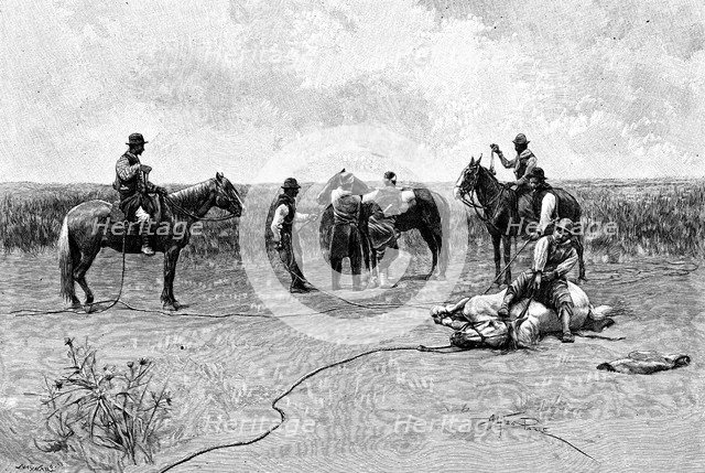 Gauchos, 1895.Artist: Alfred Paris