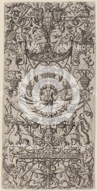 Ornament Panel with a Birdcage, c. 1507. Creator: Nicoletto da Modena.