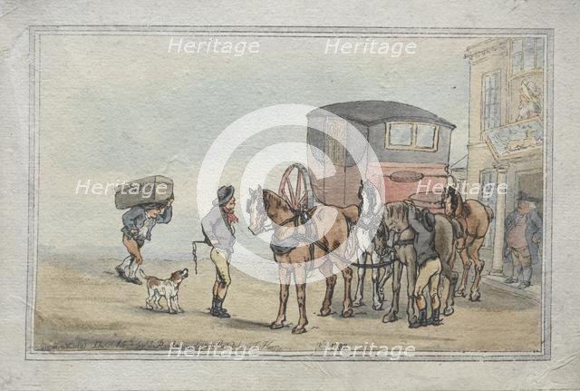 Postboys and Posthorses at the White Hart Inn, 1787. Creator: Thomas Rowlandson (British, 1756-1827).